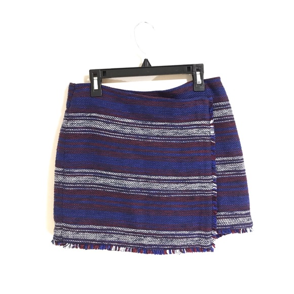 Joie Genae Faux Wrap Striped Fringe Skirt - Picture 2 of 5
